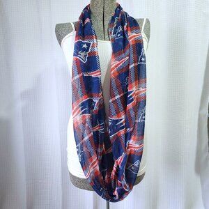 New England Patriots Infinity Scarf Sheer Blue Red White Unisex Adult Po…